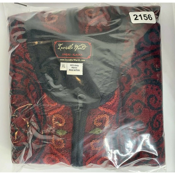 Women's INVISIBLE WORLD Sz. XL Arabesque Reversible Baby Alpaca Cardigan Sweater - Picture 12 of 12